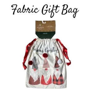 NWT Aspen Christmas Holiday Canvas Fabric Drawstring Gift Sack